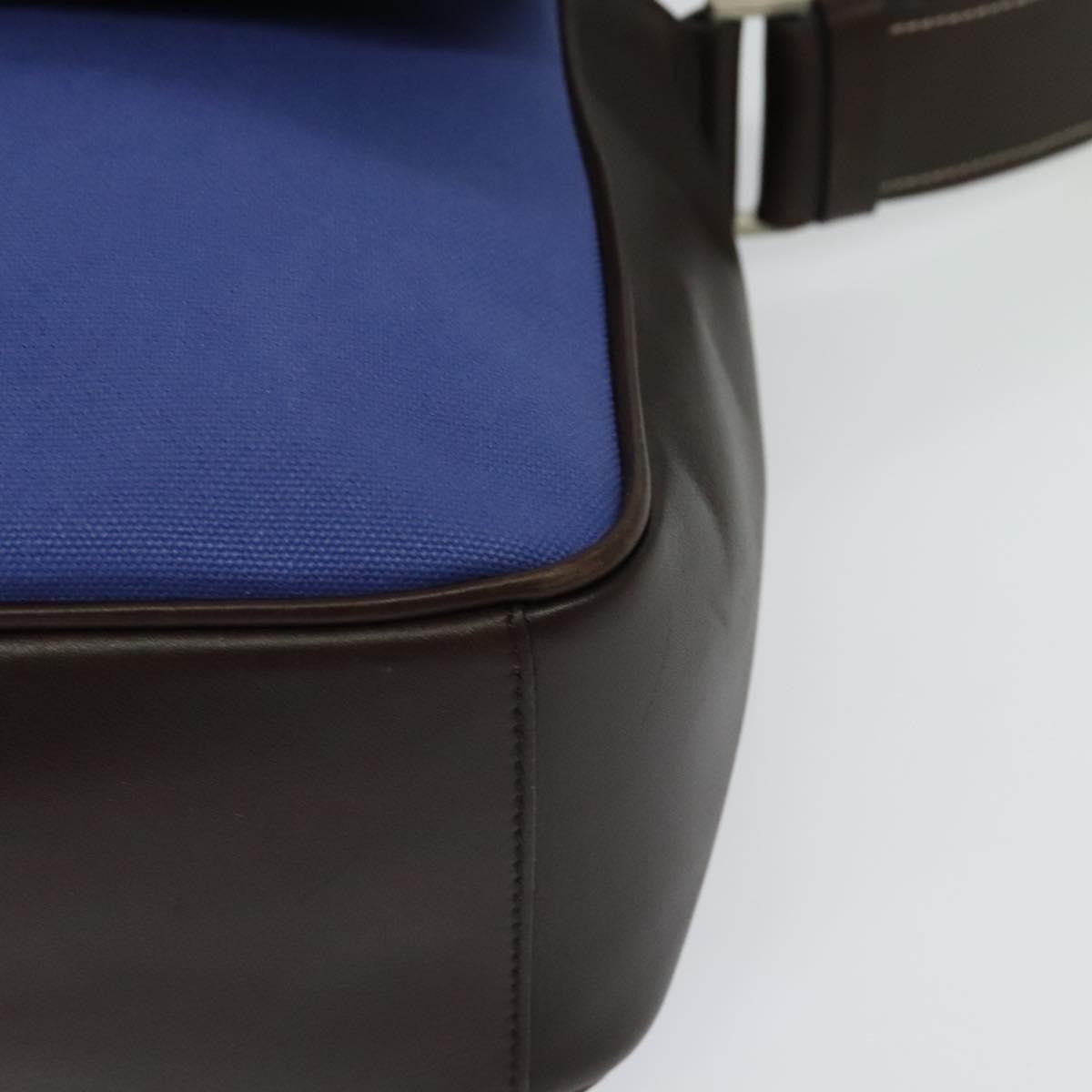 Prada Impunturato Buckle Flap Messenger Bag Canvas, BLUE, CANVAS, Shoulder bag