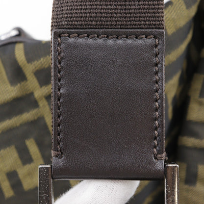 Fendi Logo Zucca Shoulder Bag Zucca, BROWN, CANVAS, Shoulder bag