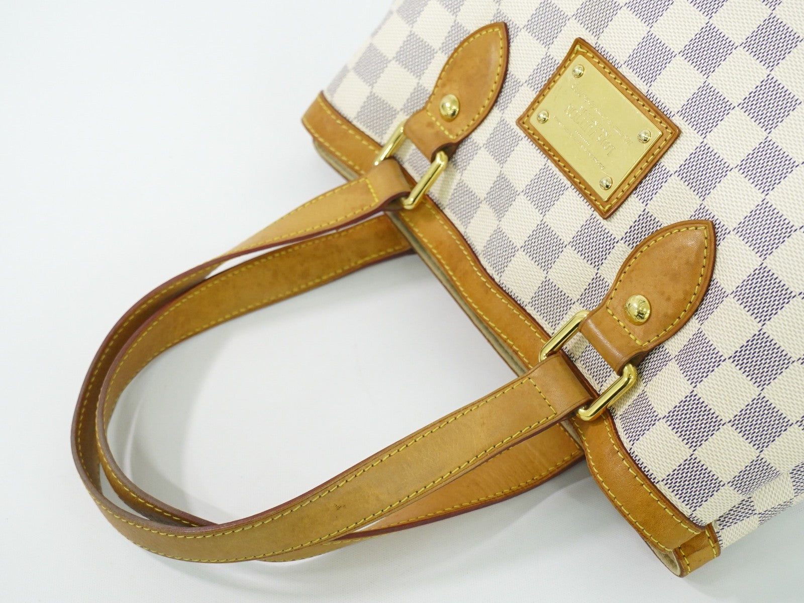 Louis Vuitton Hampstead Handbag Damier, WHITE, CANVAS, Tote bag