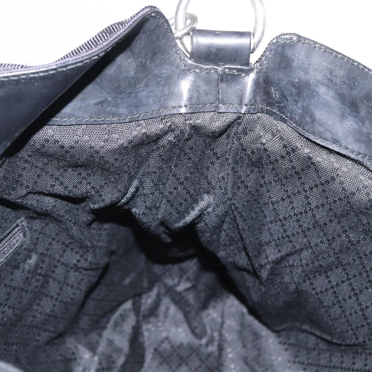 Gucci Vintage Bamboo Shoulder Bag Nylon, BLACK, CANVAS, Shoulder bag