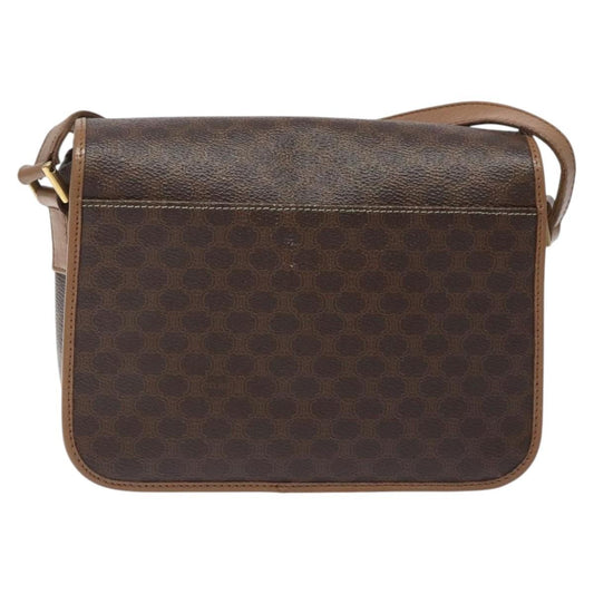 Celine Macadam Shoulder Bag PVC Leather, BROWN, CANVAS, Shoulder bag