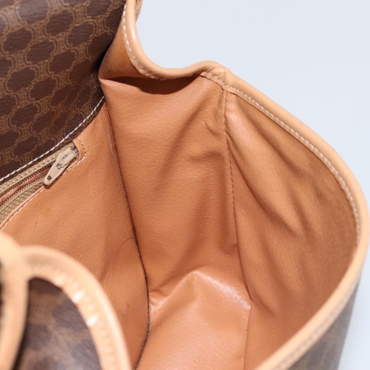 Celine Vintage Macadam Shoulder Bag Canvas and Leather, BROWN, CANVAS, Shoulder bag