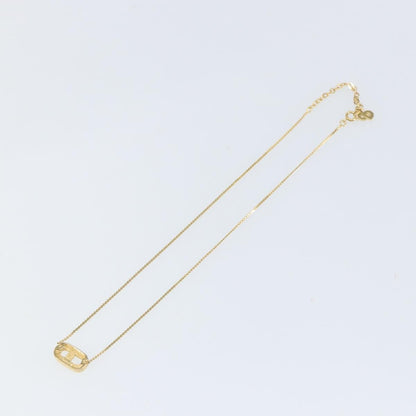Christian Dior CD Pendant Necklace Metal and Crystals, GOLD, METAL, Necklace