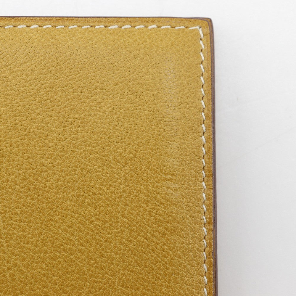 Hermes Vision Agenda Cover Leather, YELLOW, LEATHER, Wallets