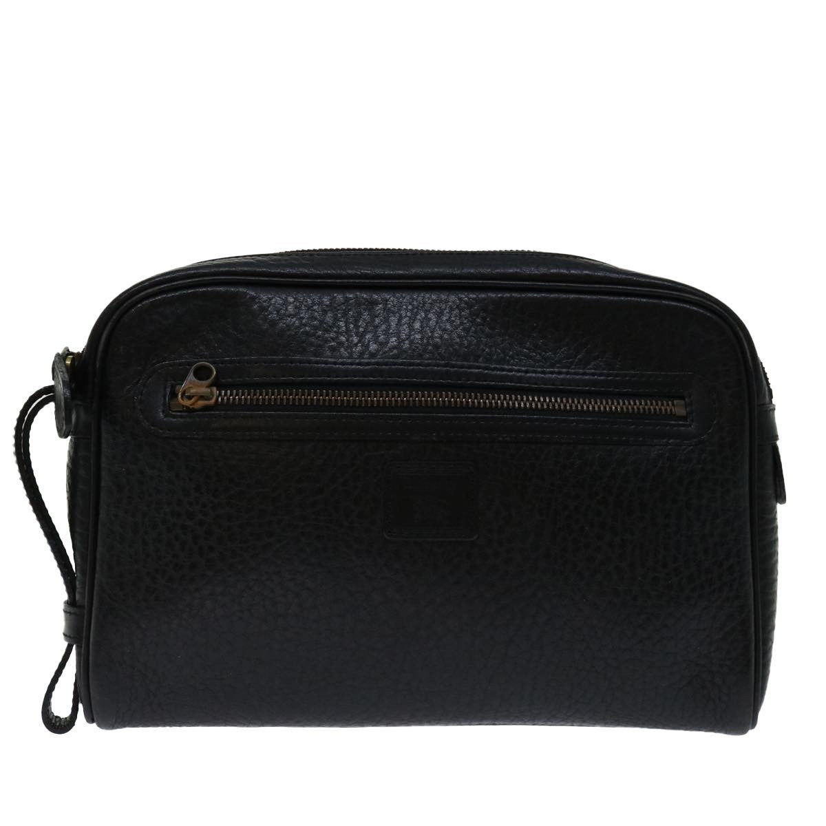 Burberry Zip Clutch Leather, BLACK, LEATHER, Clutche & pouche