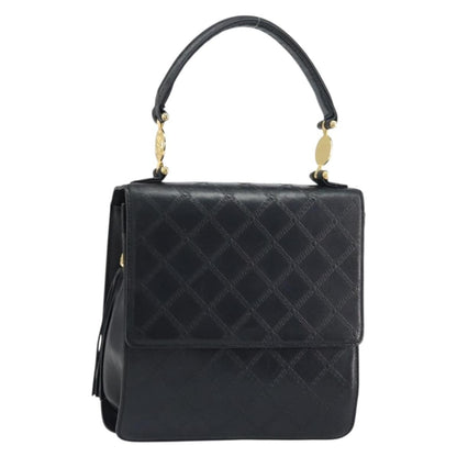 Versace Vintage Handbag Leather, BLACK, LEATHER, Handbag