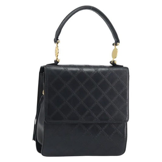 Versace Vintage Handbag Leather, BLACK, LEATHER, Handbag