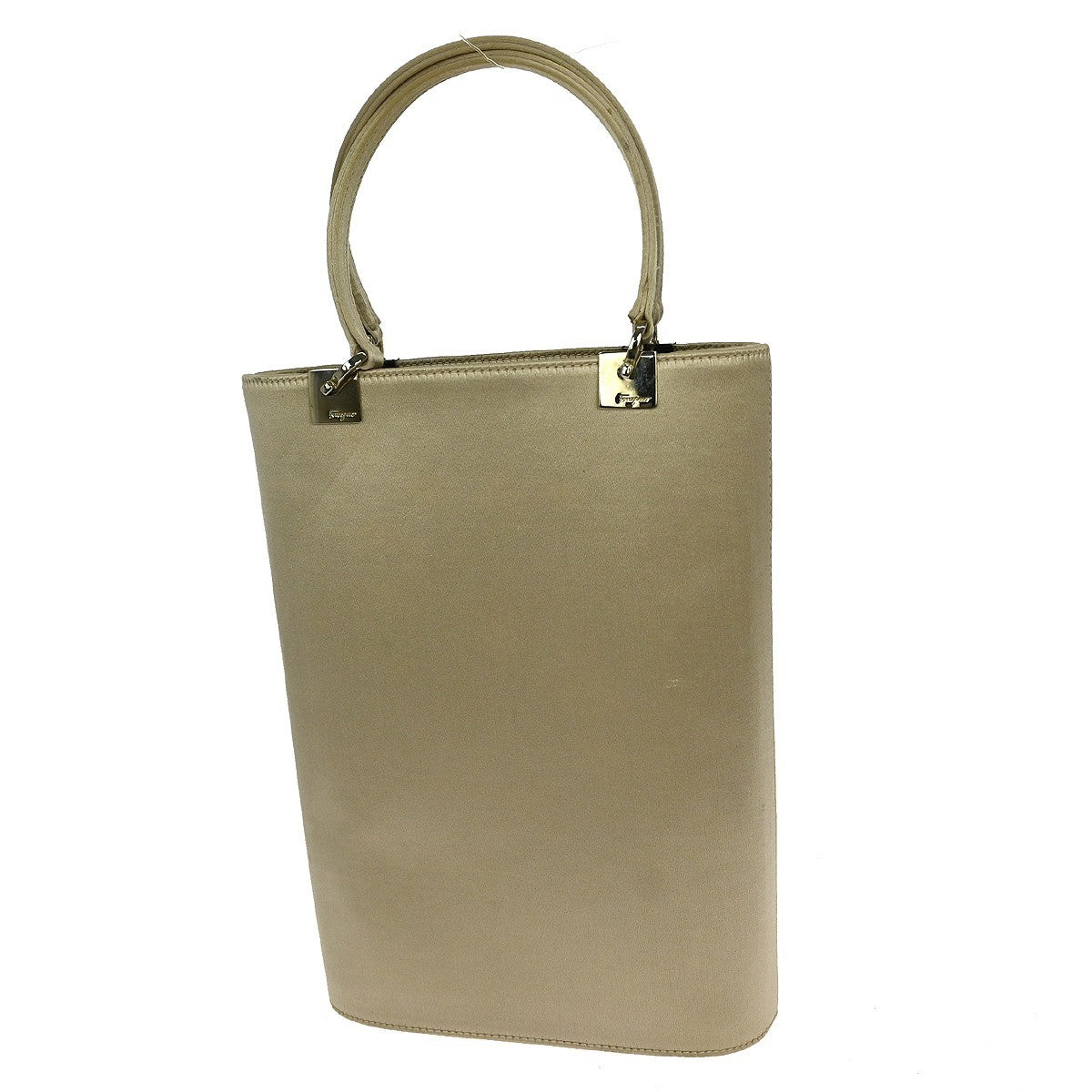 Salvatore Ferragamo Vintage Handbag Satin, BEIGE, SATIN, Handbag