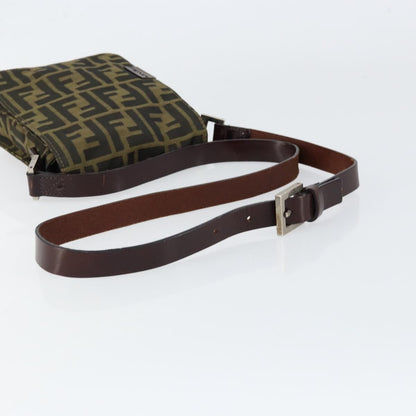 Fendi Flat Messenger Bag Zucca Canvas, BROWN, CANVAS, Shoulder bag