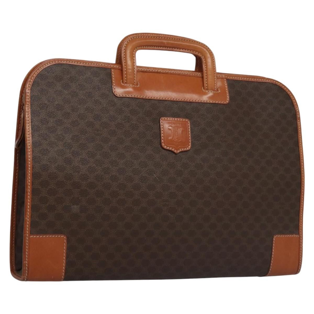 Celine Macadam Briefcase Canvas and leather, BROWN, CANVAS, Briefcase