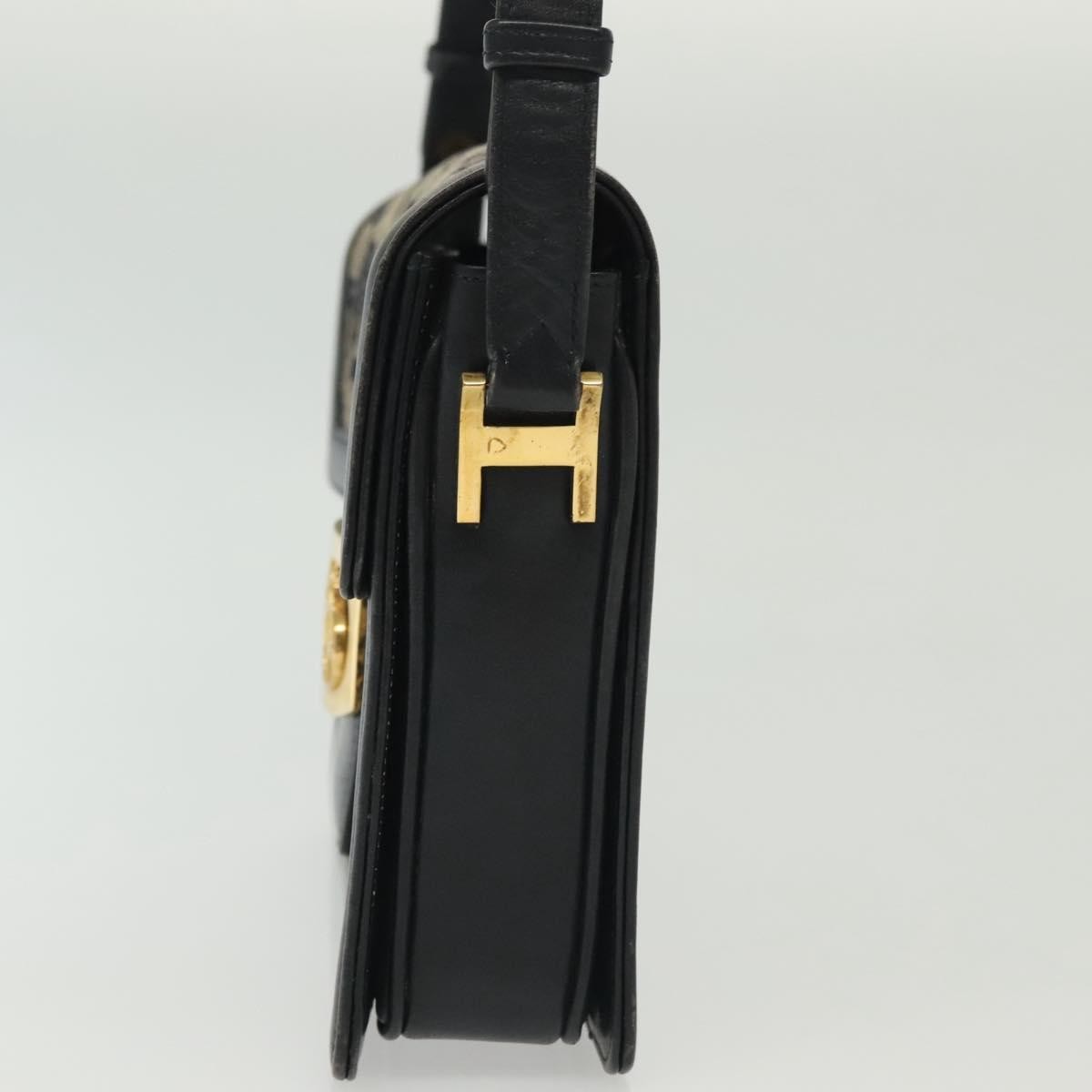 Celine Horse Carriage Shoulder bag Macadam Canvas and leather, NAVY, CANVAS, Shoulder bag