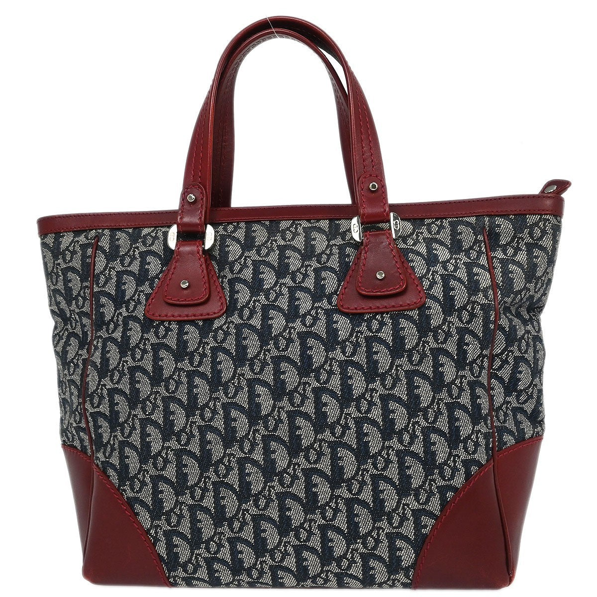 Christian Dior Vintage Trotter Zip Tote Diorissimo Canvas, NAVY, CANVAS, Tote bag
