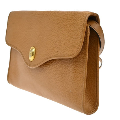 Christian Dior Vintage CD Logo Shoulder Bag Leather, BROWN, LEATHER, Shoulder bag