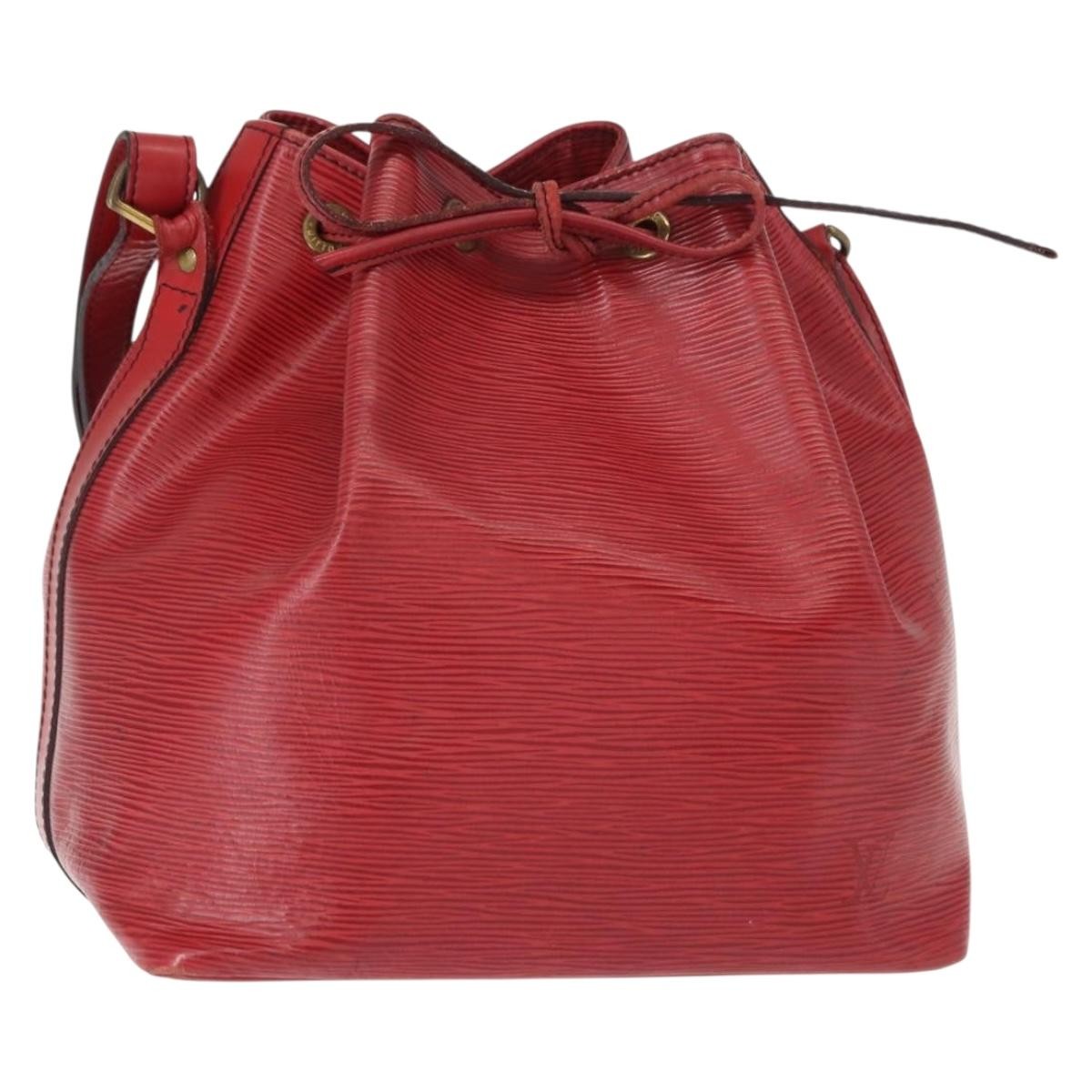 Louis Vuitton Petit Noe Handbag Epi Leather, RED, LEATHER, Shoulder bag