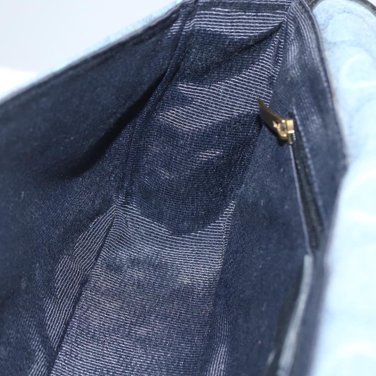 Salvatore Ferragamo Gancini Shoulder Bag Canvas, BLUE, CANVAS, Shoulder bag