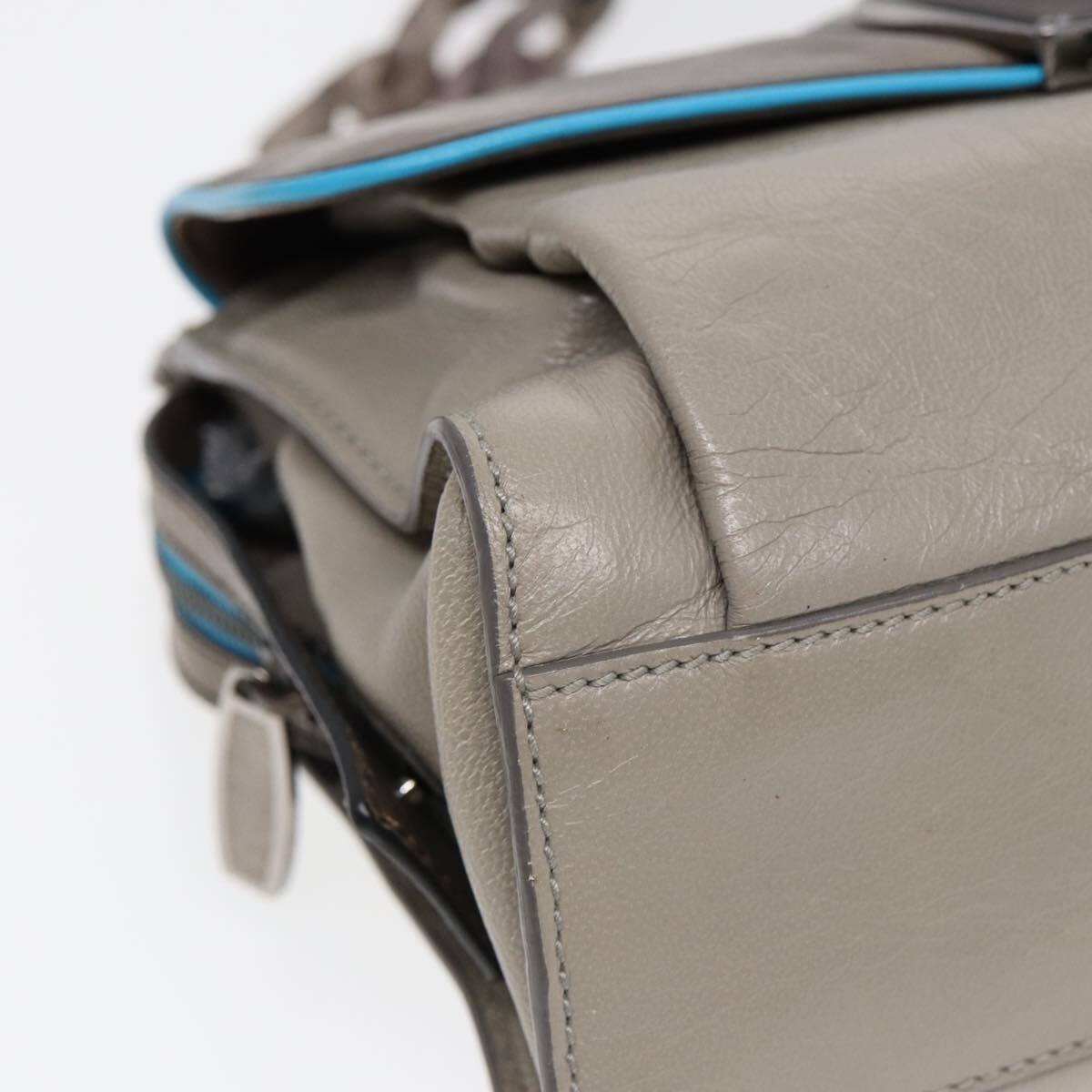 Balenciaga Cherche Midi Chain Shoulder Bag Leather, GRAY, LEATHER, Shoulder bag