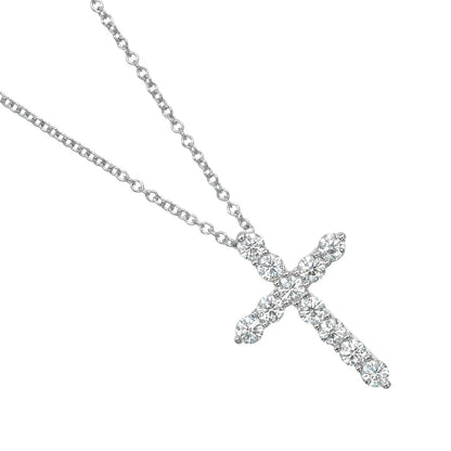 Tiffany & Co. Cross Pendant Platinum and Diamonds, SILVER, PLATINUM, Pendant & Charms