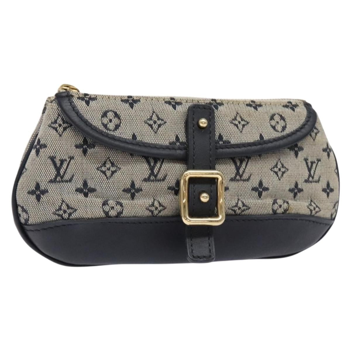 Louis Vuitton Anne Sophie Clutch Mini Lin, BLUE, CANVAS, Clutche & pouche