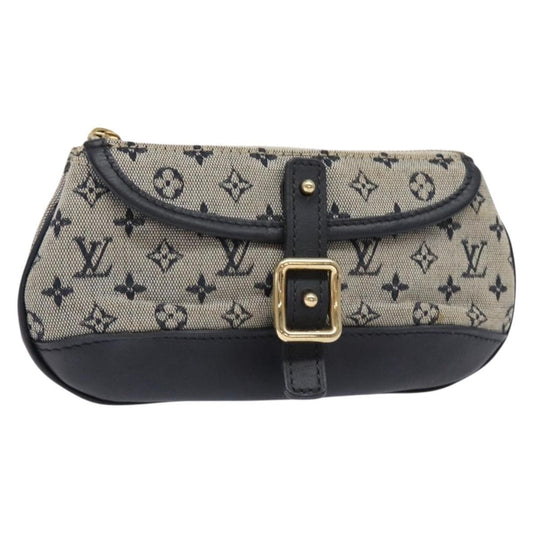 Louis Vuitton Anne Sophie Clutch Mini Lin, BLUE, CANVAS, Clutche & pouche