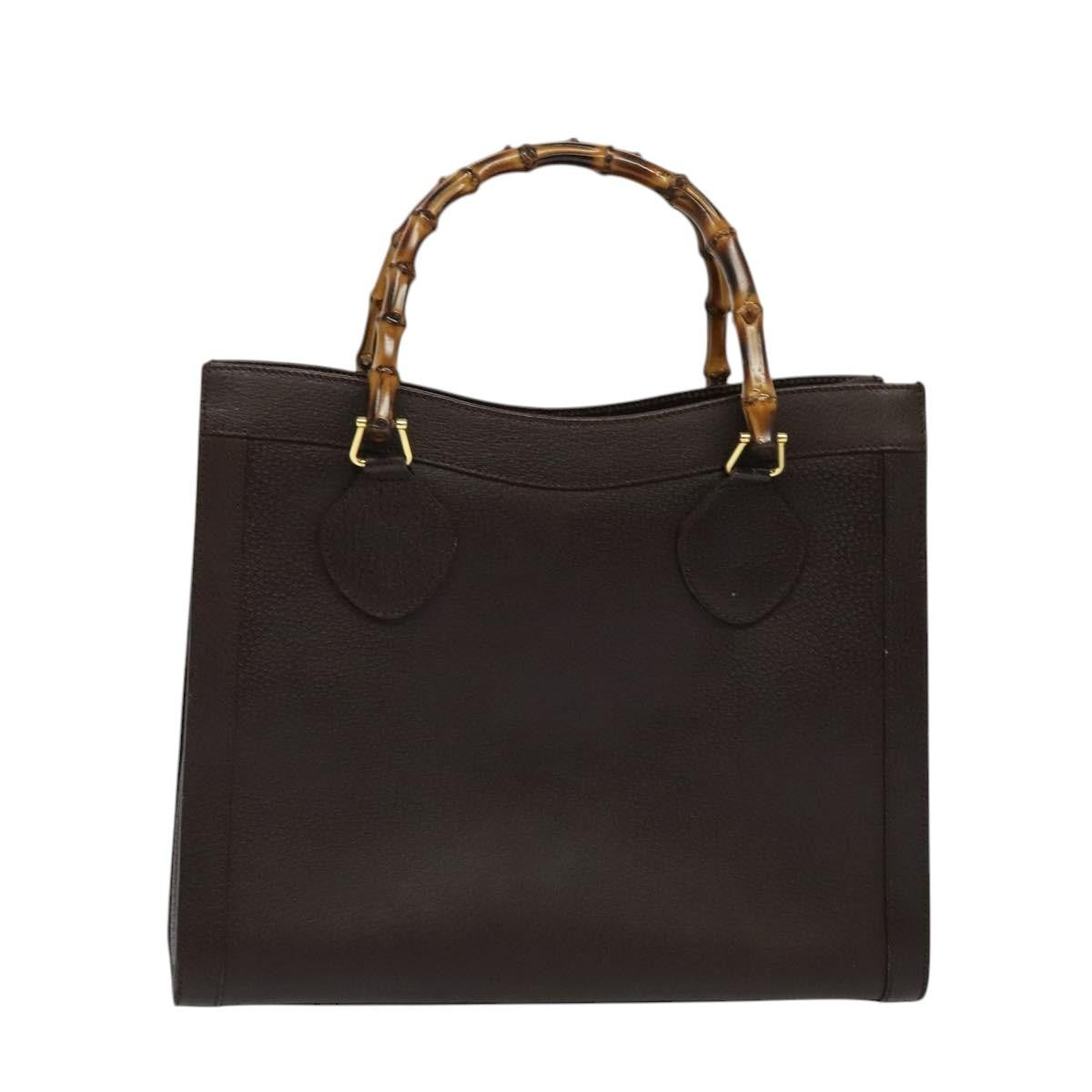 Gucci Bamboo Handle Tote Leather, BROWN, LEATHER, Tote bag