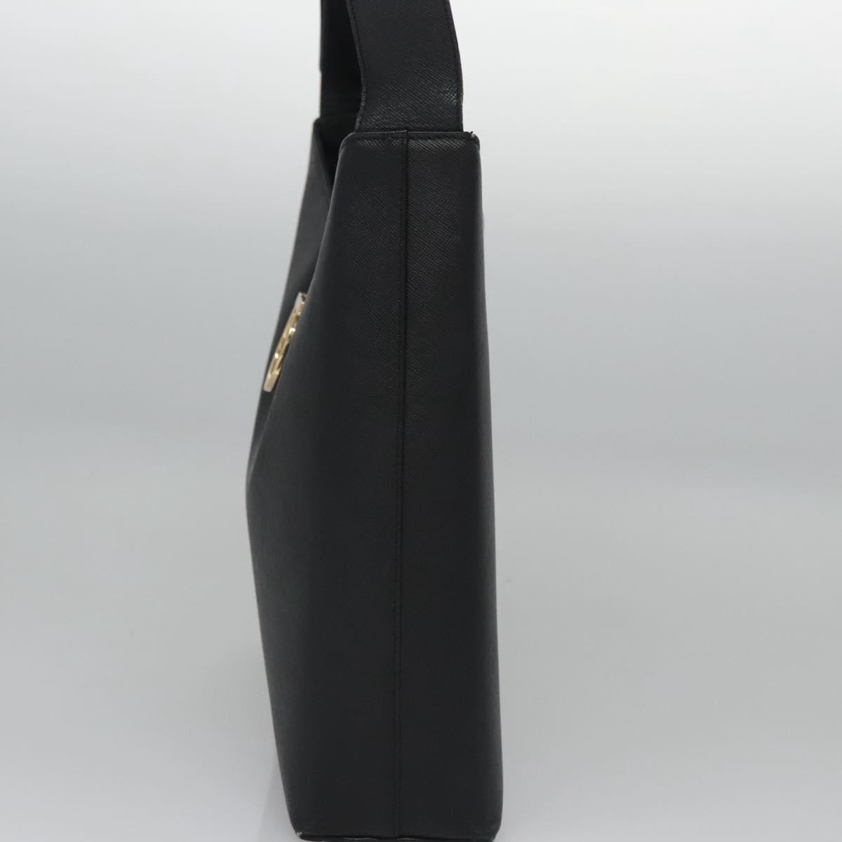 Salvatore Ferragamo Gancini Shoulder Bag Leather, BLACK, LEATHER, Shoulder bag