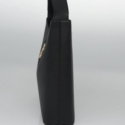 Salvatore Ferragamo Gancini Shoulder Bag Leather, BLACK, LEATHER, Shoulder bag