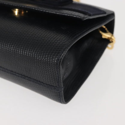 Salvatore Ferragamo Chain Flap Shoulder Bag Leather, BLACK, LEATHER, Shoulder bag