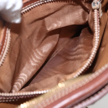 Celine Vintage Macadam Shoulder Bag Canvas and Leather, BROWN, CANVAS, Shoulder bag