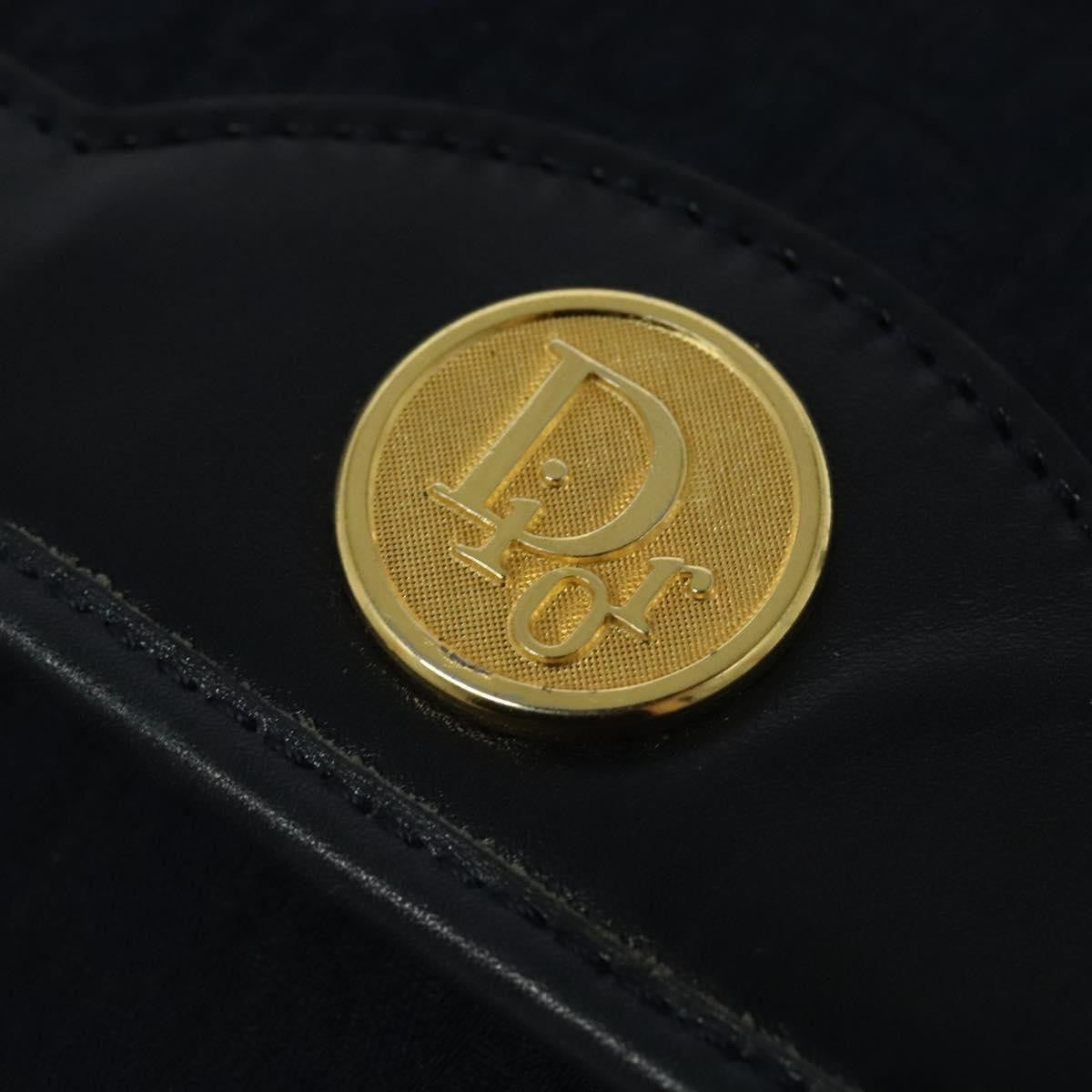 Christian Dior Vintage Chain Flap Shoulder Bag Diorissimo Canvas, NAVY, CANVAS, Shoulder bag