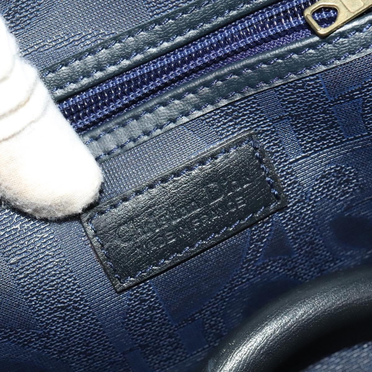 Christian Dior Vintage Trotter Boston Bag Canvas, NAVY, CANVAS, Travel bag