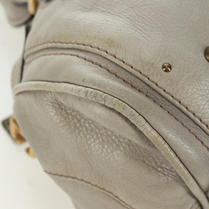 Chloe Paddington Lock Handbag Leather, Beige, Leather, Handbag
