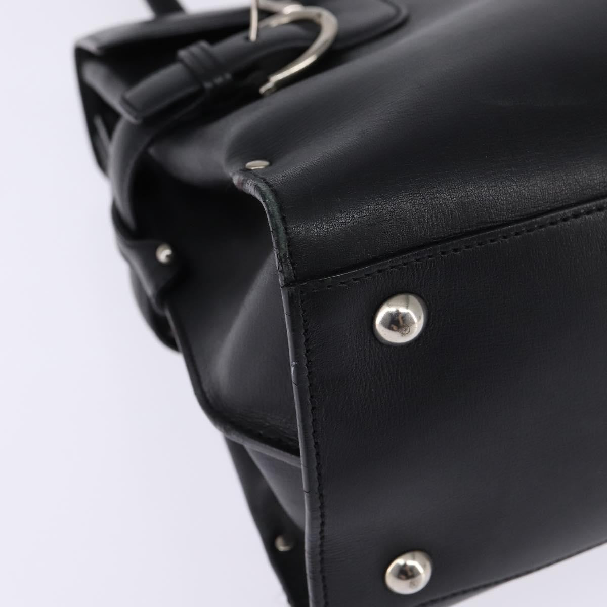 Salvatore Ferragamo Virna Satchel Leather, BLACK, LEATHER, Handbag