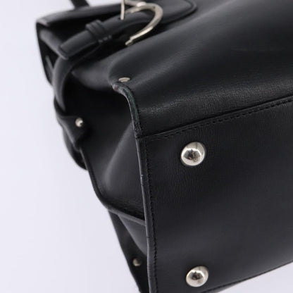 Salvatore Ferragamo Virna Satchel Leather, BLACK, LEATHER, Handbag