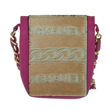 Chanel Chain Cigarette Case Leather, PINK, LEATHER, Clutche & pouche