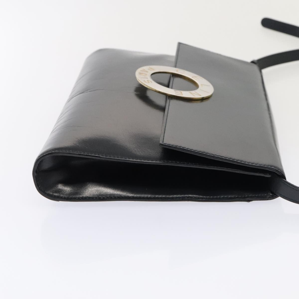 Celine Vintage Circle Logo Crossbody Bag Leather, NAVY, LEATHER, Crossbody bag