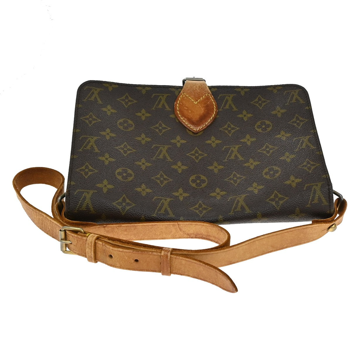 Louis Vuitton Cartouchiere Handbag Monogram Canvas, BROWN, CANVAS, Shoulder bag