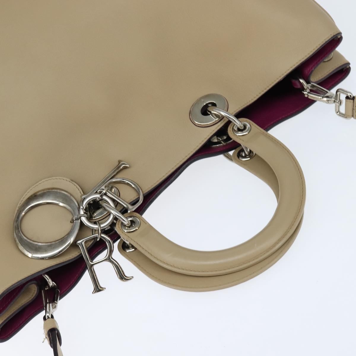 Christian Dior Diorissimo Tote Smooth Calfskin, BEIGE, LEATHER, Tote bag