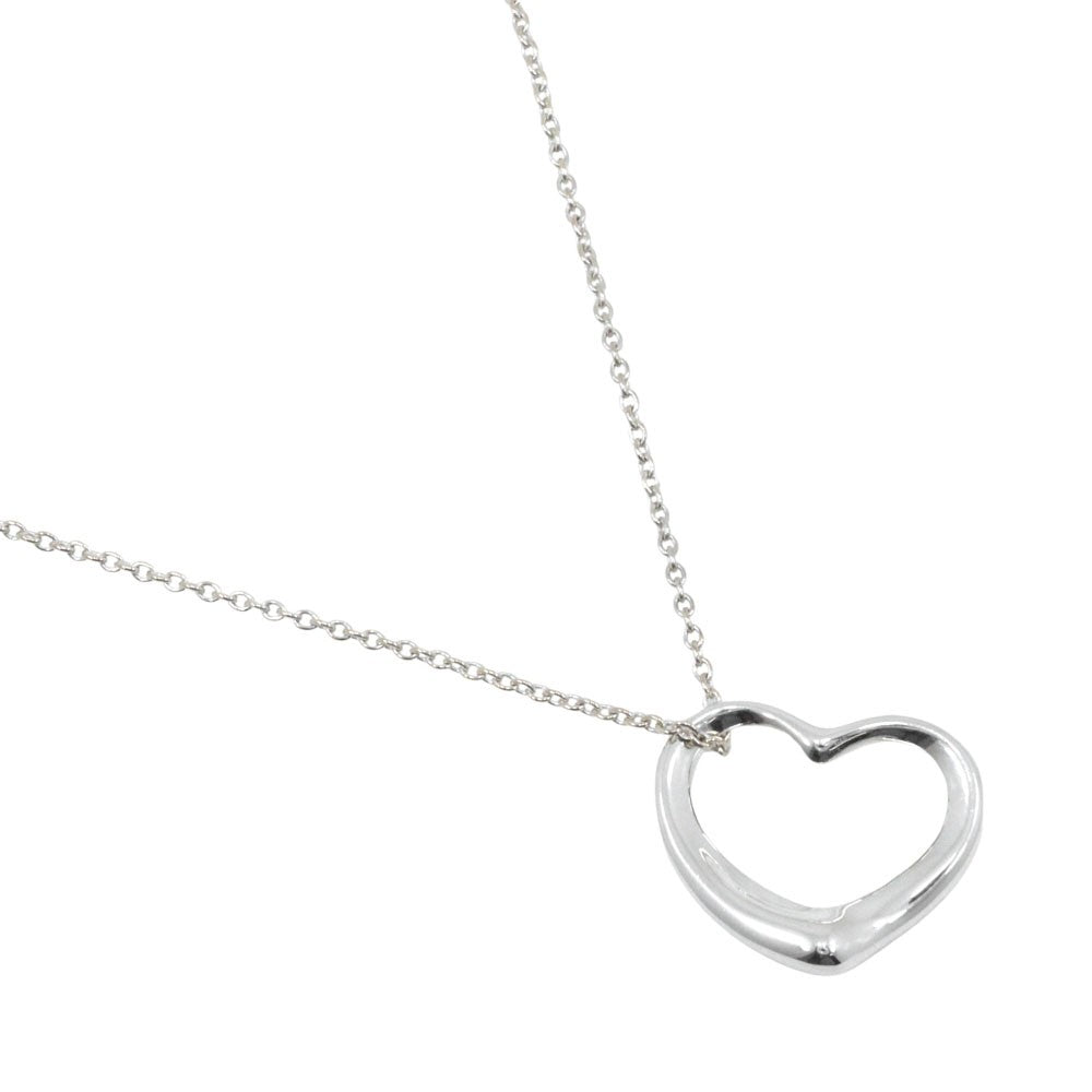 Tiffany & Co. Elsa Peretti Open Heart Pendant Necklace Sterling Silver, SILVER, SILVER, Necklace