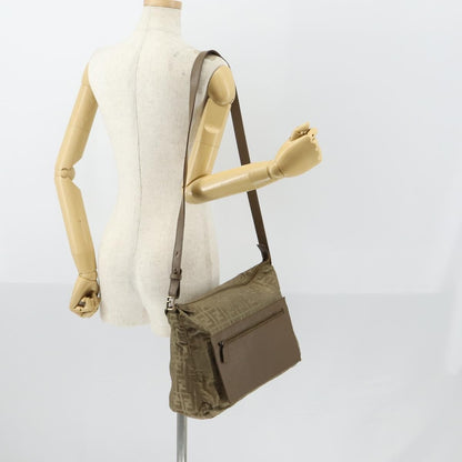 Fendi Logo Zucca Shoulder Bag Zucca, BEIGE, NYLON, Shoulder bag