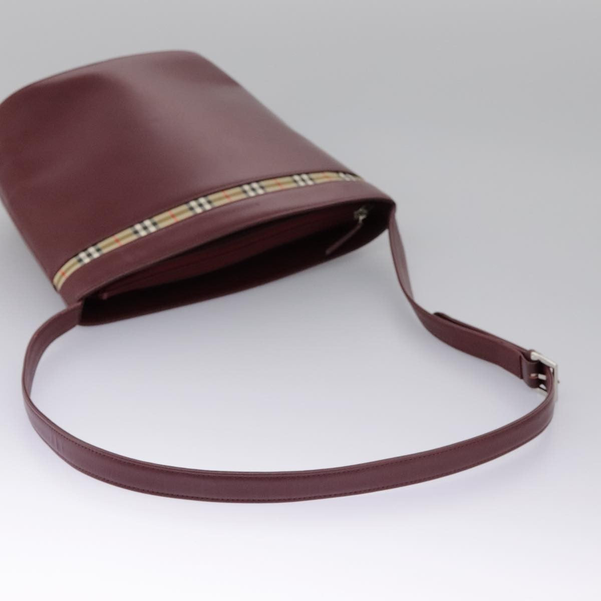 Burberry Shoulder Bag Leather, BURGUNDY, LEATHER, Shoulder bag
