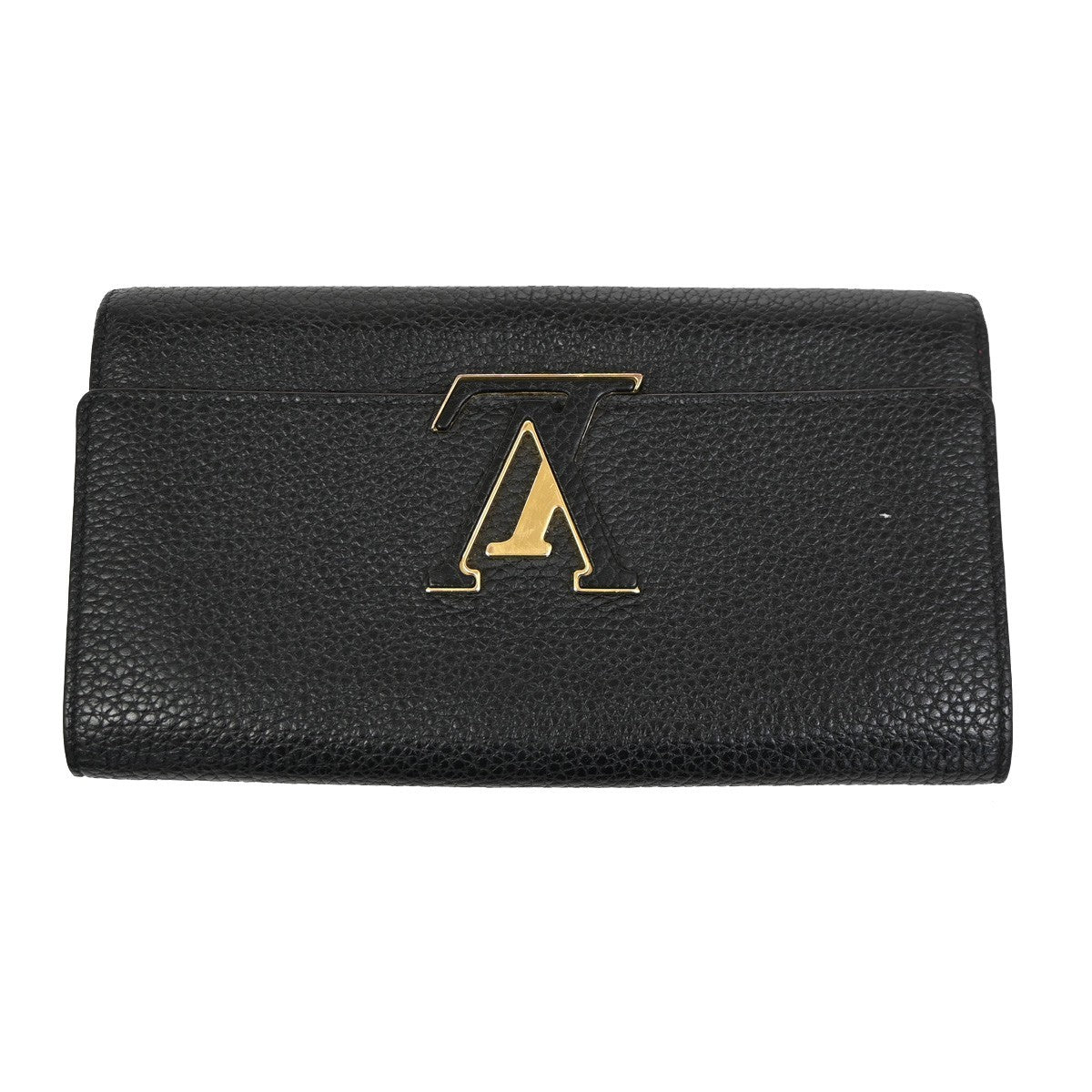 Louis Vuitton Capucines Long Wallet Leather, BLACK, LEATHER, Wallets
