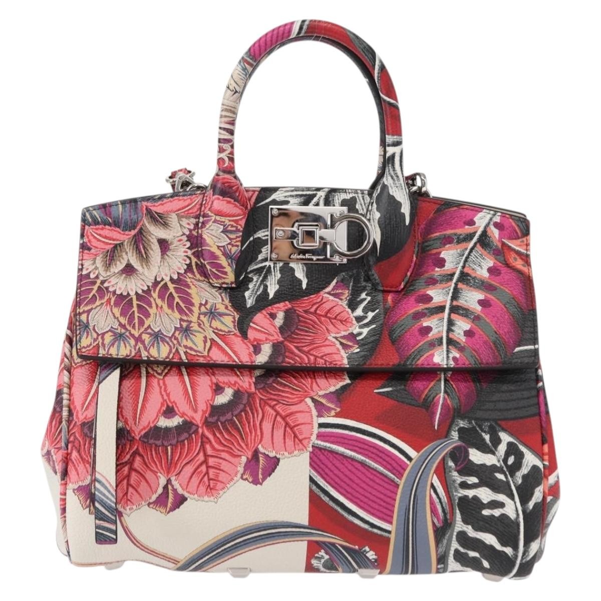 Salvatore Ferragamo Studio Satchel Printed Leather, MULTICOLOUR, LEATHER, Handbag
