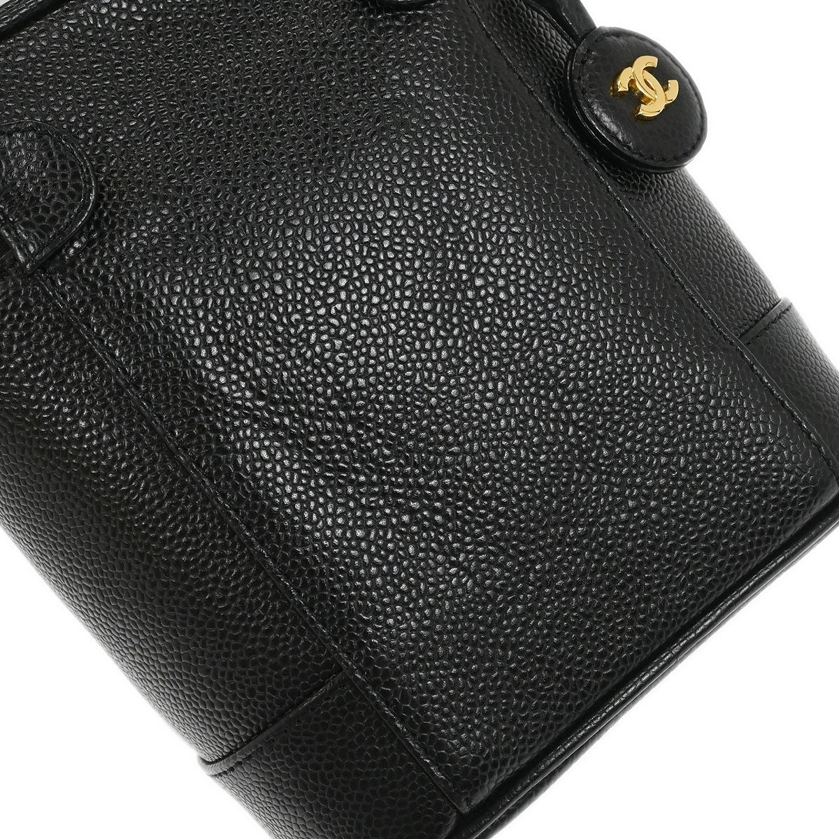 Chanel Vintage Timeless Cosmetic Case Caviar, BLACK, LEATHER, Clutche & pouche