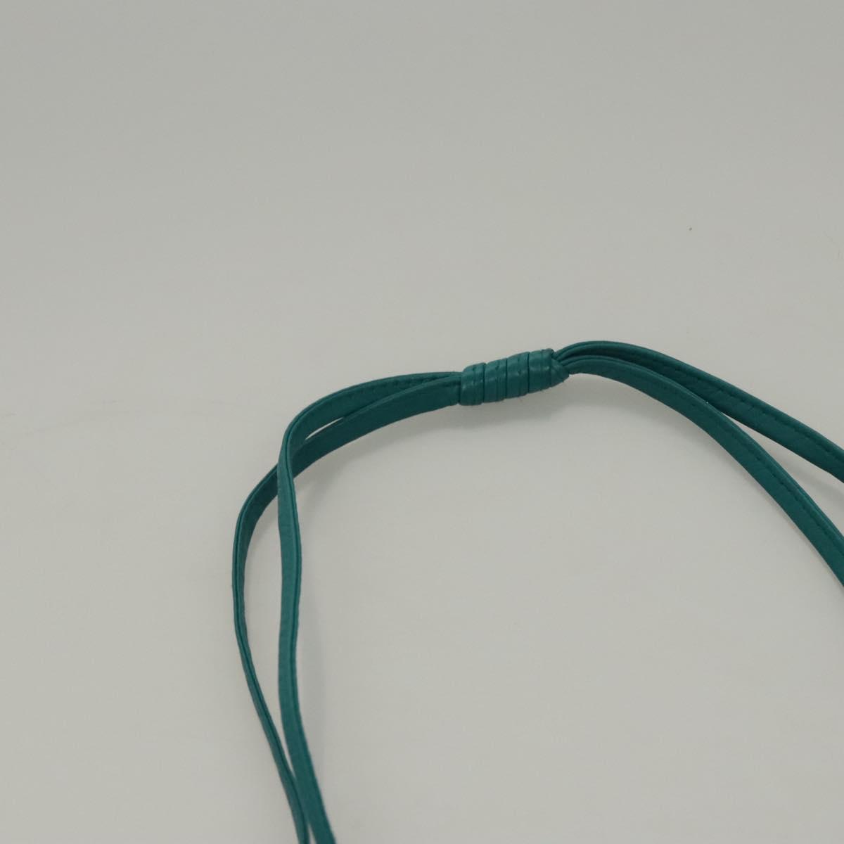 Chanel Vintage Resin Bucket Bag Woven Leather, TURQUOISE, LEATHER, Shoulder bag