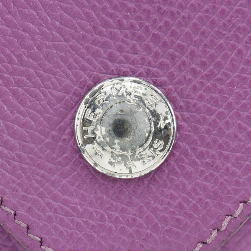 Hermes Le 24 Coin Purse Leather, PURPLE, LEATHER, Wallets