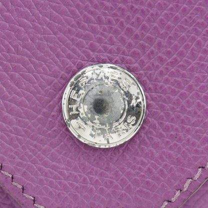 Hermes Le 24 Coin Purse Leather, PURPLE, LEATHER, Wallets