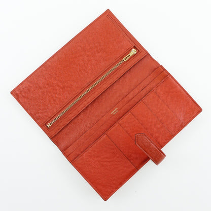 Hermes Bearn Wallet Epsom, ORANGE, LEATHER, Wallets