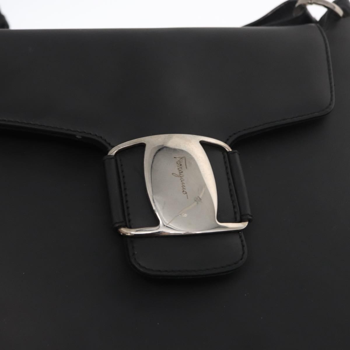 Salvatore Ferragamo Vala Shoulder Bag Leather, BLACK, LEATHER, Shoulder bag
