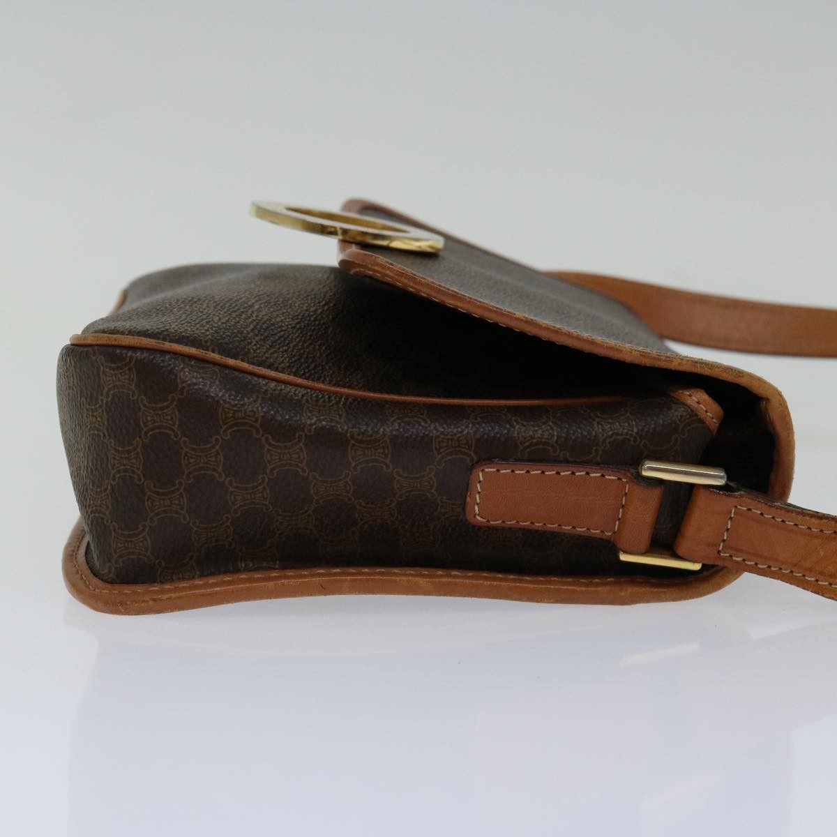 Celine Macadam Shoulder Bag Canvas, BROWN, PVC, Shoulder bag