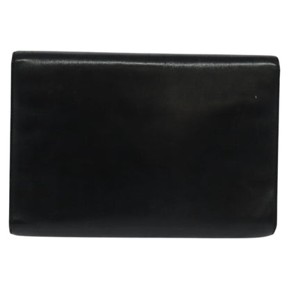 Salvatore Ferragamo Vintage Gancini Pochette Leather, BLACK, LEATHER, Clutche & pouche